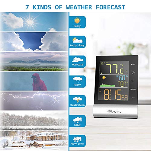 Wittime 2079 Wireless Weather Station,Indoor Outdoor Thermometer, Digi
